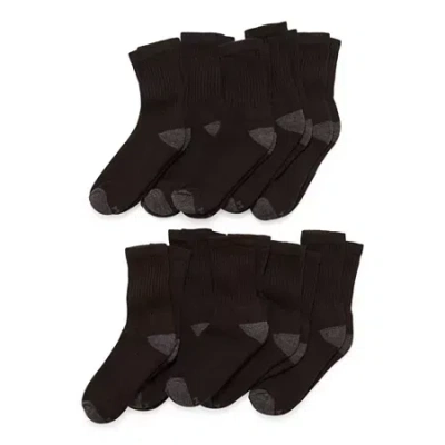 Xersion Little & Big Kid Boys 10 Pair Crew Socks In Black