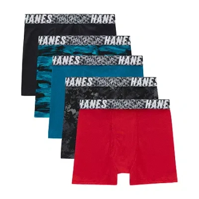 Hanes Moves Little & Big Kid Boys 5 Pack Boxer Briefs Bux88f In Multi