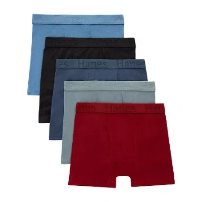 Hanes Originals Supersoft Little & Big Kid Boys 5 Pack Boxer Briefs Buo2b5 In Multi