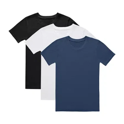 Hanes Originals Ultimate Little & Big Boys 3 Pack Supersoft Crew Neck Short Sleeve T-shirt In Multi