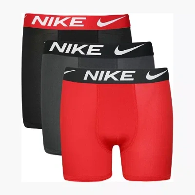 Nike Boys' 3 Pack Logo Boxer Briefs - Little Kid, Big Kid In Red