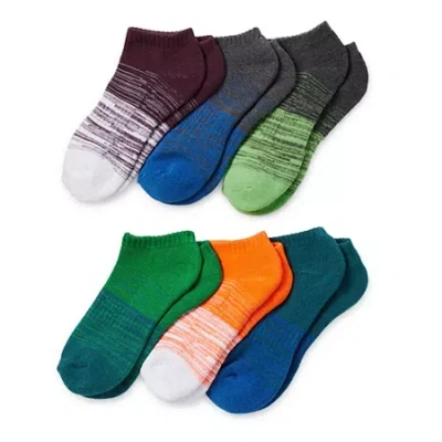 Xersion Big Kid Boys 6 Pair Low Cut Socks In Green