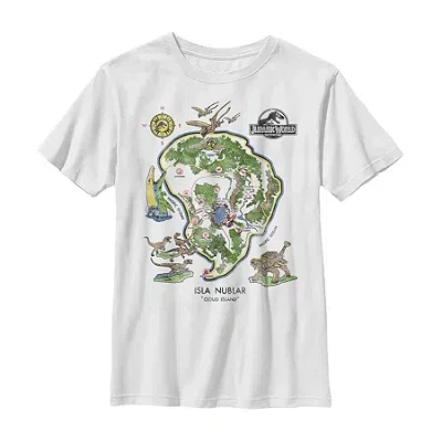 Fifth Sun Little & Big Kid Boys Crew Neck Short Sleeve Regular Fit Jurassic World Graphic T-shirt In White
