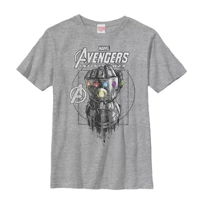 Fifth Sun Little & Big Kid Boys Crew Neck Short Sleeve Regular Fit Avengers Marvel Graphic T-shirt In Gray