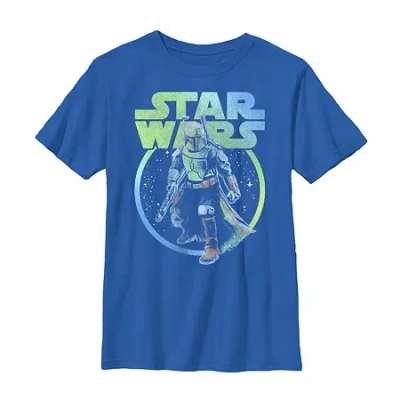Fifth Sun Little & Big Kid Boys Crew Neck Short Sleeve Slim Fit Star Wars Graphic T-shirt In Blue