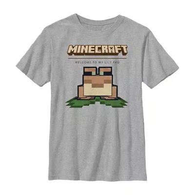 Fifth Sun Little & Big Kid Boys Crew Neck Short Sleeve Slim Fit Minecraft Graphic T-shirt In Gray