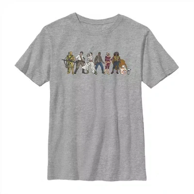 Fifth Sun Little & Big Kid Boys Crew Neck Short Sleeve Regular Fit Star Wars Graphic T-shirt In Gray