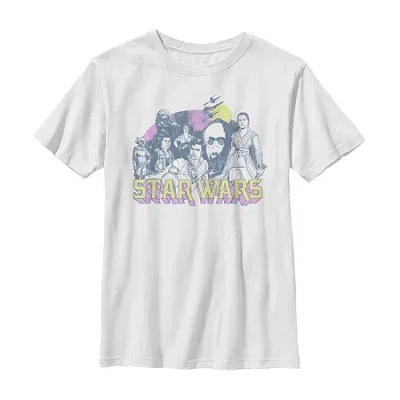 Fifth Sun Little & Big Kid Boys Crew Neck Short Sleeve Regular Fit Star Wars Graphic T-shirt In White
