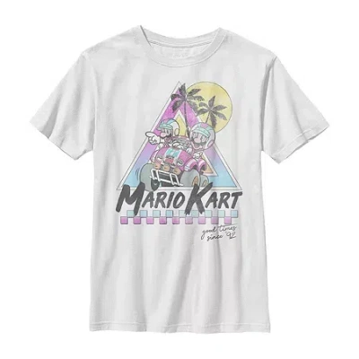 Fifth Sun Little & Big Kid Boys Crew Neck Short Sleeve Slim Fit Super Mario Graphic T-shirt In White