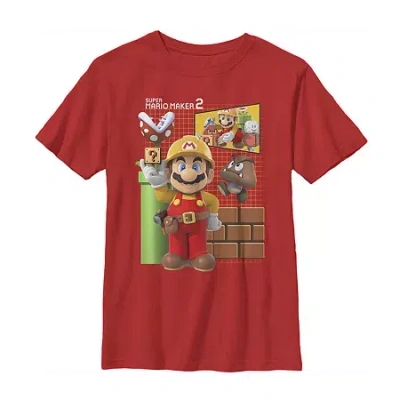 Fifth Sun Little & Big Kid Boys Crew Neck Short Sleeve Regular Fit Super Mario Graphic T-shirt In Red