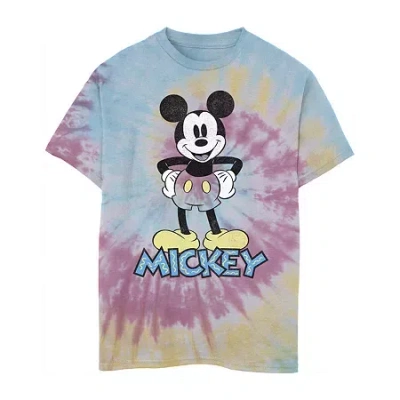 Fifth Sun Disney Little & Big Kid Boys Crew Neck Short Sleeve Slim Fit Mickey Mouse Graphic T-shirt In Multi