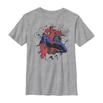 Fifth Sun Little & Big Kid Boys Crew Neck Short Sleeve Regular Fit Spiderman Graphic T-shirt In Gray