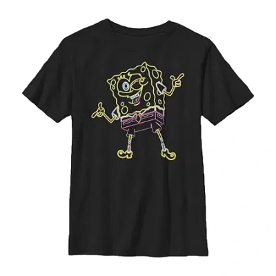 Fifth Sun Little & Big Kid Boys Crew Neck Short Sleeve Regular Fit Spongebob Graphic T-shirt In Black