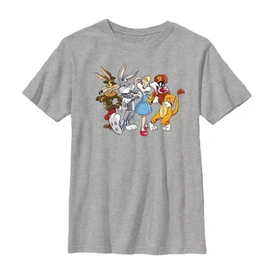 Fifth Sun Little & Big Kid Boys Crew Neck Short Sleeve Regular Fit Looney Tunes Graphic T-shirt In Gray