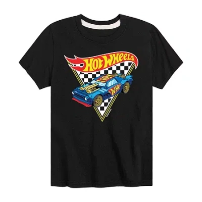 Air Waves Little & Big Kid Boys Crew Neck Short Sleeve Regular Fit Hot Wheels Graphic T-shirt In Black