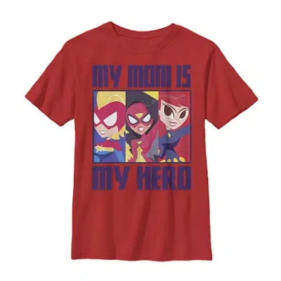 Fifth Sun Little & Big Kid Boys Crew Neck Short Sleeve Regular Fit Marvel Graphic T-shirt In Red