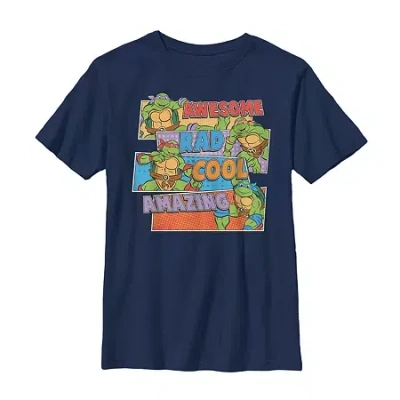 Fifth Sun Little & Big Kid Boys Crew Neck Short Sleeve Regular Fit Teenage Mutant Ninja Turtles Graphic T-shir In Blue