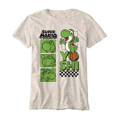 Hybrid Tees Little & Big Kid Boys Crew Neck Short Sleeve Regular Fit Yoshi Graphic T-shirt In Neutral