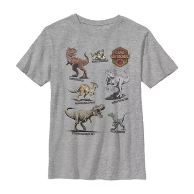 Fifth Sun Little & Big Kid Boys Crew Neck Short Sleeve Slim Fit Jurassic World Graphic T-shirt In Gray