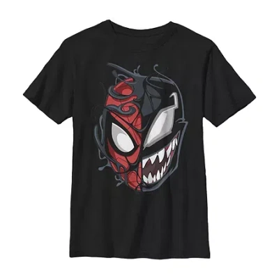 Fifth Sun Little & Big Kid Boys Crew Neck Short Sleeve Slim Fit Marvel Venom Graphic T-shirt In Black
