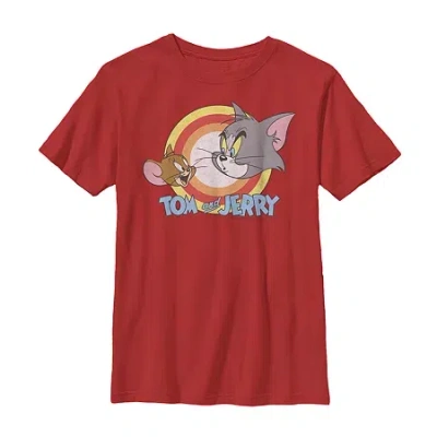 Fifth Sun Little & Big Kid Boys Crew Neck Short Sleeve Slim Fit Tom And Jerry Graphic T-shirt In Red