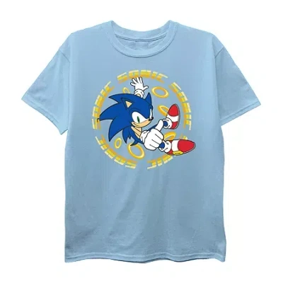 Freeze Little & Big Kid Boys Crew Neck Short Sleeve Regular Fit Sonic The Hedgehog Graphic T-shirt In Blue