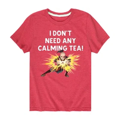 Air Waves Little & Big Kid Boys Crew Neck Short Sleeve Regular Fit Avatar-the Last Airbender Graphic T-shirt In Red