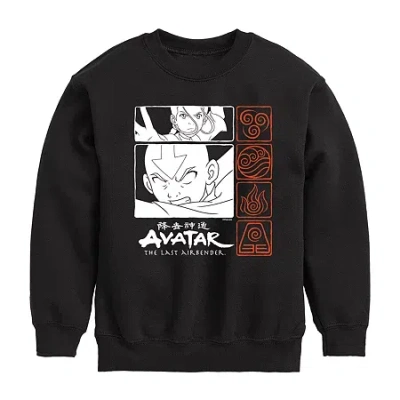 Air Waves Little & Big Kid Boys Crew Neck Fleece Long Sleeve Avatar-the Last Airbender Sweatshirt In Black