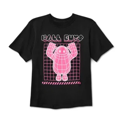 Bioworld Fall Guys Little & Big Kid Boys Crew Neck Short Sleeve Regular Fit Graphic T-shirt In Black
