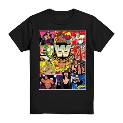 Mad Engine Little & Big Kid Boys Crew Neck Short Sleeve Regular Fit Wwe Graphic T-shirt In Black