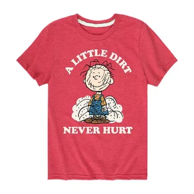Air Waves Little & Big Kid Boys Crew Neck Short Sleeve Regular Fit Peanuts Graphic T-shirt In Red