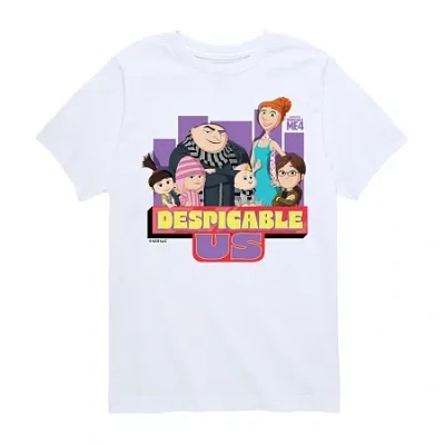 Air Waves Little & Big Kid Boys Crew Neck Short Sleeve Regular Fit Despicable Me Graphic T-shirt In White