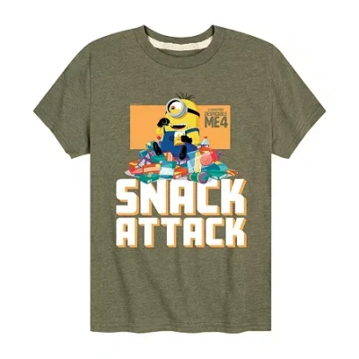 Air Waves Little & Big Kid Boys Crew Neck Short Sleeve Regular Fit Despicable Me Graphic T-shirt In Green