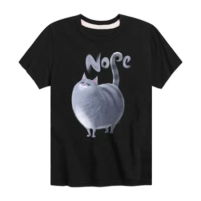 Air Waves Little & Big Kid Boys Crew Neck Short Sleeve Regular Fit Secret Life Of Pets Graphic T-shirt In Black