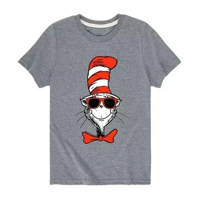Air Waves Little & Big Kid Boys Crew Neck Short Sleeve Regular Fit Dr. Seuss Graphic T-shirt In Silver