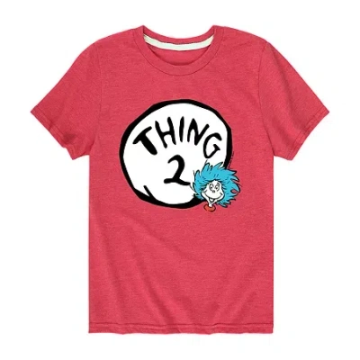 Air Waves Little & Big Kid Boys Crew Neck Short Sleeve Regular Fit Dr. Seuss Graphic T-shirt In Red
