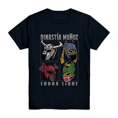 Mad Engine Lucha Libre Little & Big Kid Boys Crew Neck Short Sleeve Regular Fit Graphic T-shirt In Blue