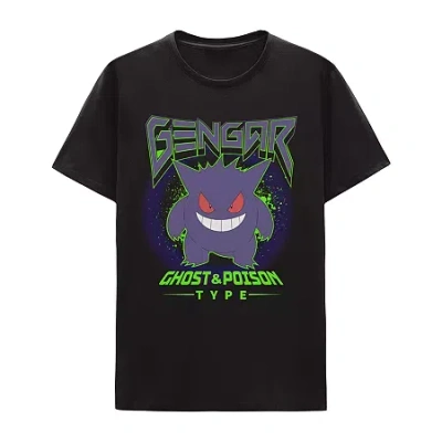 Hybrid Tees Gengar Little & Big Kid Boys Crew Neck Short Sleeve Regular Fit Pokeman Graphic T-shirt In Black