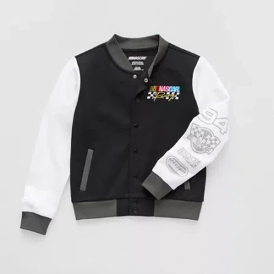Freeze Nascar Little & Big Kid Boys Fleece Lightweight Varsity Jacket In Black