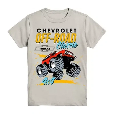 Mad Engine Chevy Little & Big Kid Boys Crew Neck Short Sleeve Regular Fit Graphic T-shirt In Silver
