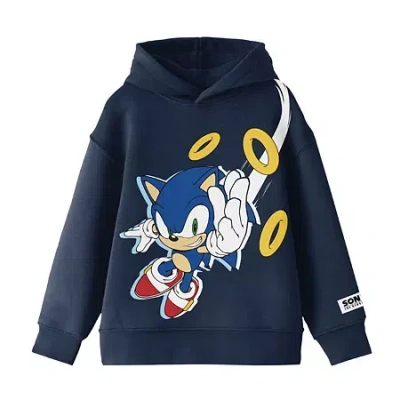Bioworld Little & Big Kid Boys Long Sleeve Sonic The Hedgehog Fleece Hoodie In Blue