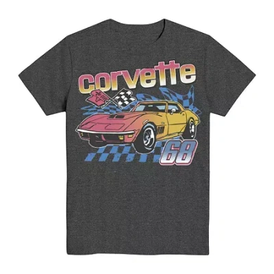 Mad Engine Corvette Little & Big Kid Boys Crew Neck Short Sleeve Regular Fit Graphic T-shirt In Black