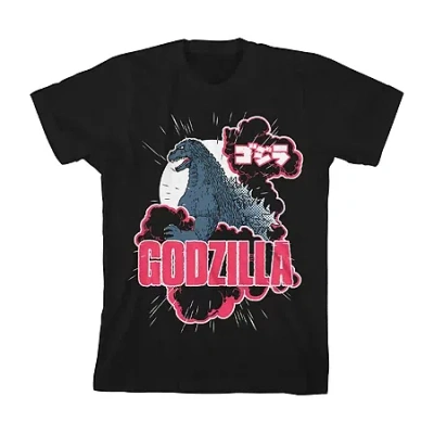 Bioworld Little & Big Kid Boys Crew Neck Short Sleeve Regular Fit Godzilla Graphic T-shirt In Black