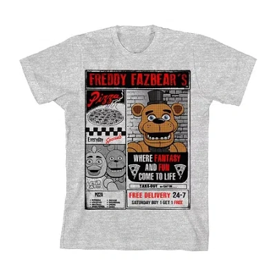 Bioworld Little & Big Kid Boys Crew Neck Short Sleeve Loose Fit Five Nights At Freddys Graphic T-shirt In Multi