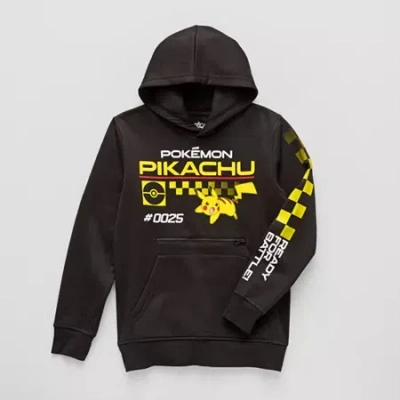 Hybrid Tees Pikachu Little & Big Kid Boys Long Sleeve Pokeman Fleece Hoodie In Black