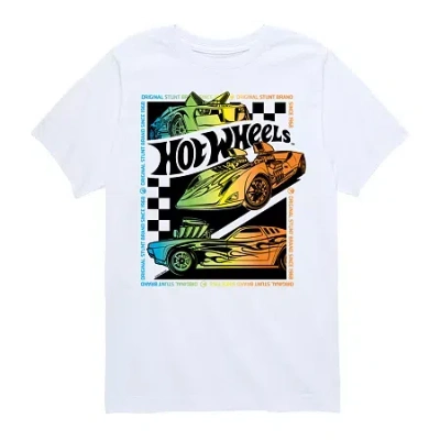 Air Waves Little & Big Kid Boys Crew Neck Short Sleeve Regular Fit Hot Wheels Graphic T-shirt In White