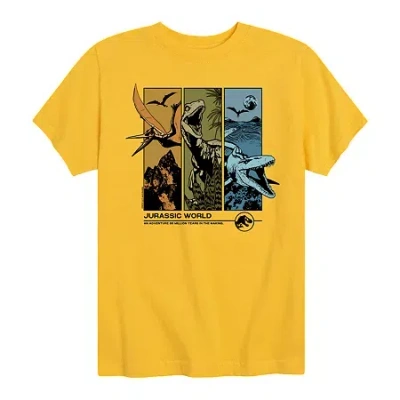 Air Waves Little & Big Kid Boys Crew Neck Short Sleeve Regular Fit Jurassic World Graphic T-shirt In Multi