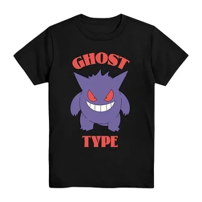 Mad Engine Gengar Little & Big Kid Boys Crew Neck Short Sleeve Regular Fit Pokeman Graphic T-shirt In Multi