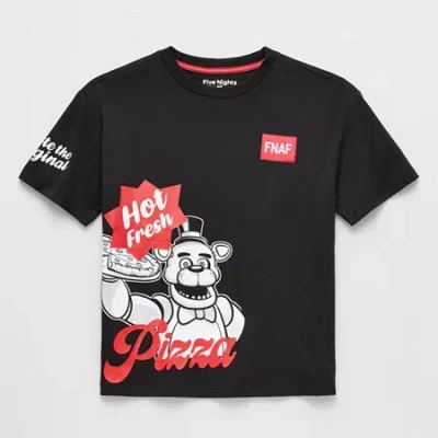 Bioworld Little & Big Kid Boys Crew Neck Short Sleeve Oversized Five Nights At Freddys Graphic T-shirt In Black
