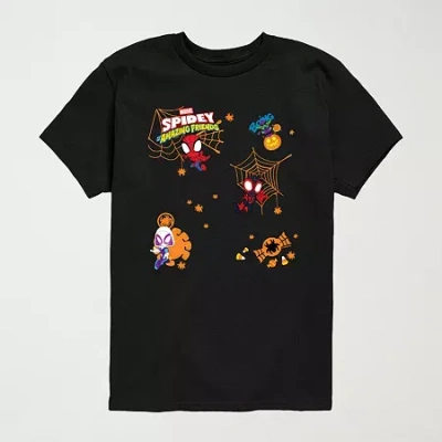 Air Waves Little & Big Kid Boys Crew Neck Short Sleeve Regular Fit Spiderman Graphic T-shirt In Multi